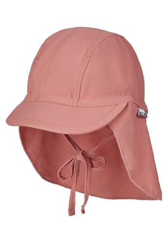 Sterntaler Schirmmütze Uni – Mädchen Baby Sommermütze und Nackenschutz – UV-Schutz 50+ Mütze aus Bademodenstoff – Leicht & schnelltrocknend – Kinder Kopfbedeckung - Bademode - Farbe rosenholz, Größe 47 von Sterntaler