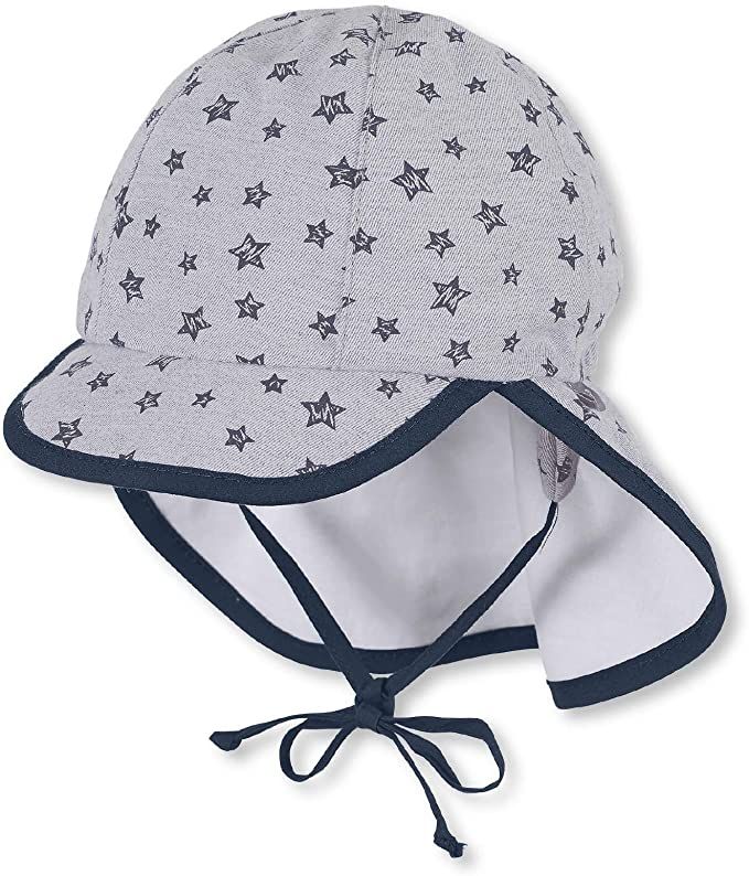 Sterntaler Schirmmütze mit Bindebändern und Nackenschutz, Rauchgrau von Sterntaler