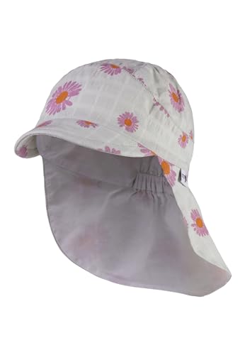 Sterntaler Schirmmütze mit Nackenschutz Blume für Mädchen - Kinder Mütze mit UV -Schutz 30 - Sonnenkappe Kinder aus Baumwolle - blassgrün, 53 von Sterntaler