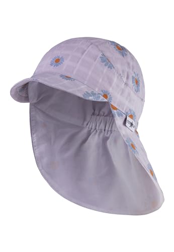 Sterntaler Schirmmütze mit Nackenschutz Blume für Mädchen - Kinder Mütze mit UV -Schutz 30 - Sonnenkappe Kinder aus Baumwolle - flieder, 55 von Sterntaler