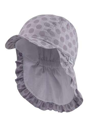 Sterntaler Schirmmütze mit Nackenschutz Punkte - Baby Mütze gefüttert mit Baumwolle - Schirmmütze Mädchen mit Aufdruck UV 50+ - Sonnenkappe aus Baumwolle - flieder, 49 von Sterntaler