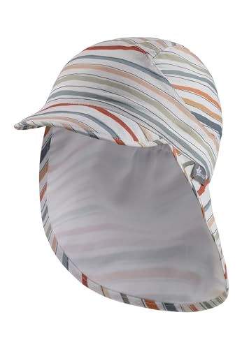Sterntaler Schirmmütze mit Nackenschutz Streifen - Kinder Mütze gefüttert mit Bio -Batist - Schirmmütze Unisex mit Aufdruck UV 50+ - Sonnenkappe aus Baumwolle - weiß, 53 Sterntaler Schirmmütze mit Nackenschutz Streifen - Kinder Mütze gefüttert mit Bio -Batist - Schirmmütze Unisex mit Aufdruck UV 50+ - Sonnenkappe aus Baumwolle - weiß, 53 von Sterntaler