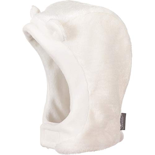 Sterntaler Schalmütze aus Teddyflausch - Unisex Baby und Kinder Mütze - gefüttert mit weichem Microfleece - Schlupfmütze - warme Wintermütze mit Klettverschluss - ab Geburt - ecru, Größe 39 von Sterntaler