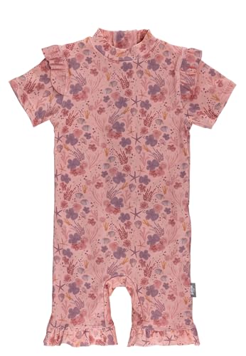 Sterntaler Schwimmanzug Corale – UV-Schutz Badeanzug Kurzarm mit Volants und Reißverschluss – UV-Schutz 50+ Einteiler für Mädchen mit Windeleinsatz bis Größe 86/92 – Farbe zartrosa, Größe 80 von Sterntaler
