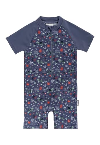Sterntaler Schwimmanzug Unterwasser – Badebekleidung für Jungen – Einteiler Kurzarm – UV-Schutz 50+ Schwimmanzug mit Windeleinsatz bis Größe 86/92 – Baby und Kinder Bademode – Farbe blau, Größe 92 von Sterntaler