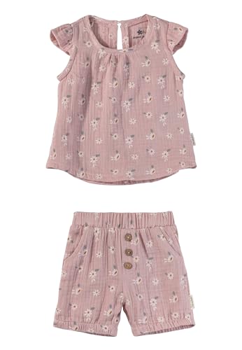 Sterntaler Set T -Shirt mit Hose Blümchen Hase Happy für Mädchen - Set aus Wohlfühlhose und Langarmshirt aus Baumwolljersey - Bekleidungsset Baby mit Gänseblümchen Druck - samtrosa, 80 von Sterntaler