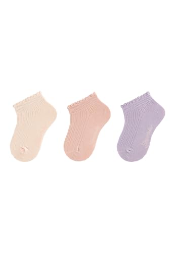 Sterntaler Sneaker Socken 3er Pack - Baby und Kindersocken mit feinem Strukturmuster und hohem Baumwollanteil - Mädchen Füsslinge - weiche Kurzsocken - Vorteilspack Strümpfe - zartrosa, Größe 34 von Sterntaler
