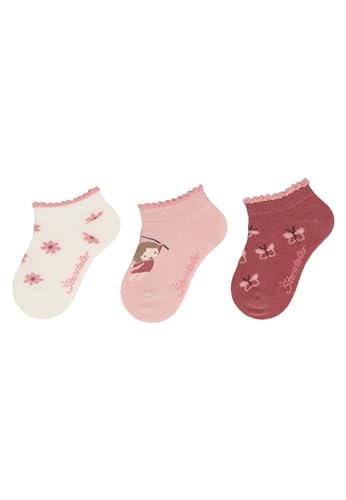 Sterntaler Sneaker -Socken 3er Pack Blumen - Kinder Sneaker Socken für Mädchen - Sneaker Socken mit Motiven - Socken für Kinder im Set - ecru, 30 von Sterntaler