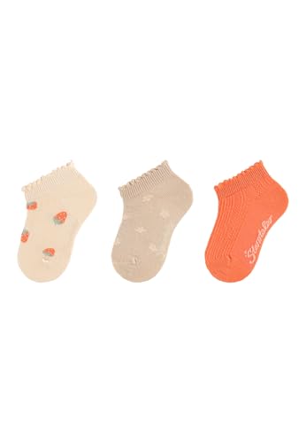 Sterntaler Sneaker Socken 3er Pack Erdebeeren - Baby und Kindersocken mit hohem Baumwollanteil - Mädchen Füsslinge - modische Farben, Muster und Designs - Vorteilspack Strümpfe - cremeweiß, Größe 30 von Sterntaler