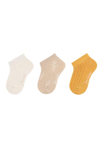 Sterntaler Sneaker Socken 3er Pack Palme - Baby und Kindersocken mit hohem Baumwollanteil - Unisex Füsslinge - modische Farben und Designs - Vorteilspack Strümpfe - ecru, Größe 26 von Sterntaler