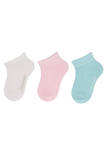 Sterntaler Sneaker -Socken 3er Pack Struktur - Kinder Sneaker Socken für Mädchen - Sneaker Socken mit Rippenmuster - Socken für Kinder im Set - weiß, 26 von Sterntaler