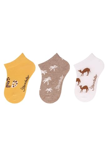 Sterntaler Sneaker -Socken 3er Pack Wild - Baby Sneaker Socken für Jungen - Sneaker Socken mit Motiven - Socken für Babys im Set - mattgelb, 22 von Sterntaler