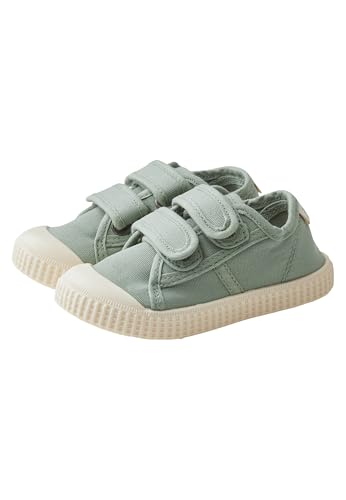 Sterntaler Sneaker Uni - Sportiver Baby Schuh aus Canvas - Kinder Sommer Schuhe mit Rutschfester Sohle - Unisex Babyschuhe mit Klettverschluss, knöchelhoch - steingrün,Größe 30 von Sterntaler