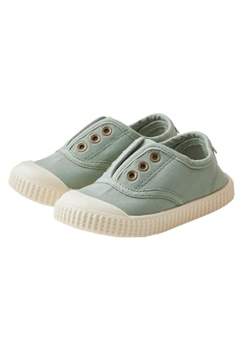 Sterntaler Sneaker Uni - Sportiver Baby Schuh aus Canvas - Kinder Sommer Schuhe mit Rutschfester Sohle - Unisex Babyschuhe mit elastischem Gummiband, knöchelhoch - steingrün, Größe 24 von Sterntaler