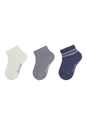 Sterntaler Socken 3er Pack - Baby und Kindersocken kurz - klassische Rippstruktur - Sportive Socke - hoher Baumwollanteil - optimale Passform - Vorteilspack Jungen Strümpfe - helltürkis, Größe 34 von Sterntaler