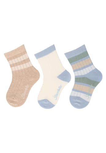 Sterntaler Socken 3er Pack Rippe - Babysocken für Jungen im 3er Pack - Babysocken mit Rippenmuster - Socken für Babys im Set - beige melange, 22 von Sterntaler