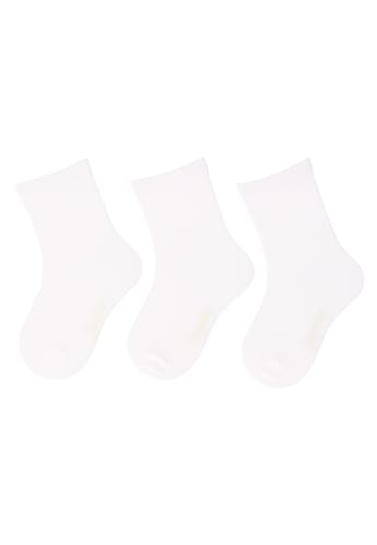 Sterntaler Socken 3er Pack uni Viskose - Unisex Kindersocken im 3er Pack - KinderSocken für Kinder im Set mit hohem Viskoseanteil - weiß, 30 von Sterntaler