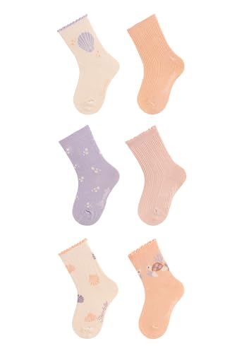 Sterntaler Socken 6er Pack Muscheln - Baby und Kindersocken - modische Farben, Muster und Designs - hoher Baumwollanteil - optimale Passform - Vorteilspack Mädchen Strümpfe- zartrosa, Größe 18 von Sterntaler