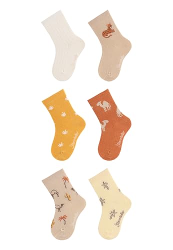 Sterntaler Socken 6er Pack Safari - Baby und Kindersocken - modische Farben, Muster und Designs - hoher Baumwollanteil - optimale Passform - Vorteilspack Unisex Strümpfe- ecru, Größe 30 von Sterntaler