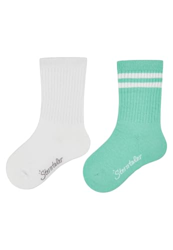 Sterntaler Socken Doppelpack Coolmax Rippe - Baby und Kindersocken - klassische Rippstruktur - Sport Socke - klimaregulierend - optimale Passform - 2er Pack Unisex Strümpfe - jadegrün, Größe 30 von Sterntaler