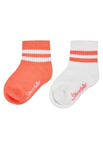 Sterntaler Socken Doppelpack Coolmax Rippe - Baby und Kindersocken kurz - klassische Rippstruktur - Sport Socke - klimaregulierend - optimale Passform - 2er Pack Unisex Socken - leuchtorange, Größe 18 von Sterntaler