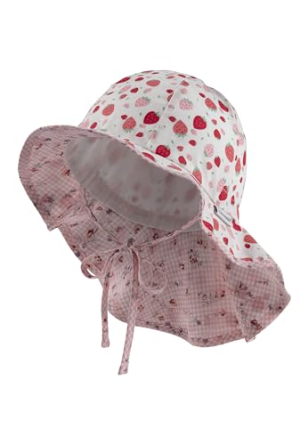 Sterntaler Sonnenhut Erdbeeren mit Nackenschutz und Bindeband - Schirmmütze Baby - schütztender Sonnenhut Baby für warme Strandtage - Mit stylischem Aufdruck - ecru, 45 von Sterntaler