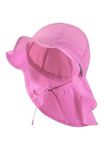 Sterntaler Sonnenhut - Mädchen Sommerhut - UV-Schutz 50+ Mütze mit breiter Krempe und Größenregulierung - Nackenschutz - Bindebänder - Baby Kinder Kopfbedeckung aus Popeline (Bio) - perlrosa,Größe 49 von Sterntaler