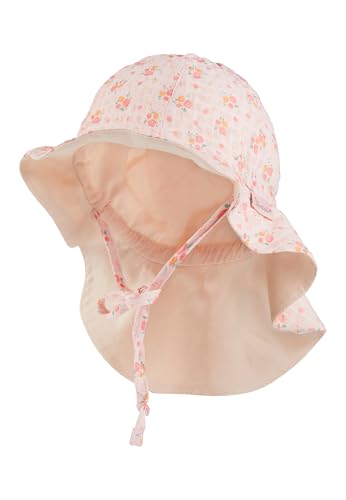 Sterntaler Sonnenhut Streublumen - Mädchen Sommerhut zum Binden - UV-Schutz 30 Mütze mit Nackenschutz - Größe verstellbar - Futter aus Batist (Bio) - Baby und Kinder Kopfbedeckung - zartrosa, Größe 43 von Sterntaler