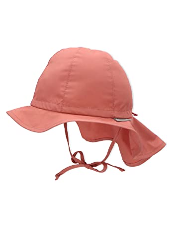 Sterntaler Sonnenhut - Unisex Sommerhut - UV-Schutz 50+ Mütze mit breiter Krempe und Größenregulierung - Nackenschutz - Bindebänder - Baby Kinder Kopfbedeckung aus Popeline (Bio) - Rosenholz,Größe 49 von Sterntaler