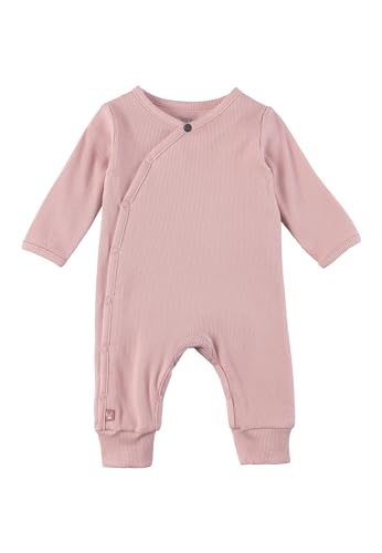 Sterntaler Playsuit Rippjersey - Baby Einteiler Mädchen in Wickeloptik - Langarm Overall seitlich und im Schritt zum Knöpfen - Neugeborenen Strampler - mattrosa, Größe 62 von Sterntaler