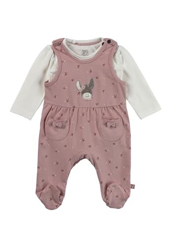 Sterntaler Strampler Set Blümchen – 2-teilig – Baby Strampler aus Jersey mit Esel Emmi Applikation & Langarmbody – bequemer Mädchen Zweiteiler ab Geburt - Druckknöpfe im Schritt – mattrosa – Größe 56 von Sterntaler