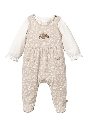 Sterntaler Strampler -Set Jersey Blümchen Hase Happy für Mädchen - Einteiler aus Baumwolljersey mit Aufdruck - Bequemer Strampler aus hochwertigem Material - beige, 50 von Sterntaler