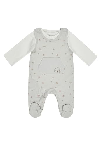 Sterntaler Strampler Set Lucky – 2-teilig – Baby Strampler aus Jersey mit Hund Lucky Stickerei und Langarmbody – bequemer Jungen Zweiteiler ab Geburt - Druckknöpfe im Schritt – hellgrau – Größe 62 von Sterntaler