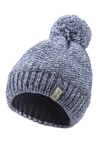 Sterntaler Strickmütze aus Multicolor Garn - Unisex Bommelmütze mit tollem Strickmuster - Kindermütze mit Futter aus wärmendem Microfleece - Wintermütze - Marine, 51 von Sterntaler