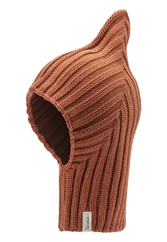 Sterntaler Strickmütze mit Rippstrickmuster diagonal - Unisex Schalmütze mit Zipfel - Warme Schlupfmütze - Winter Kindermütze - lehmbraun, 51 von Sterntaler