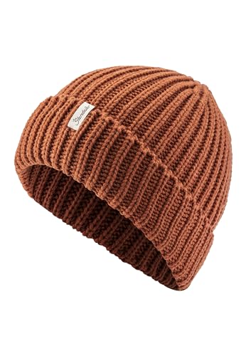 Sterntaler Strickmütze mit Umschlag - Unisex Beanie im coolen Fisherman Style - Weiche Kinder Wintermütze - lehmbraun, 57 von Sterntaler