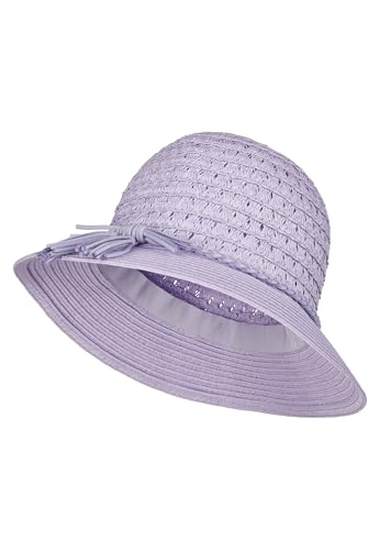 Sterntaler Strohhut Flieder - Modischer Hut mit Flechtband - Mädchen Sonnenhut - Kinder Kopfbedeckung - Strandkappe - blasslila, Größe 55 von Sterntaler