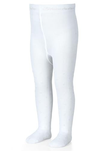 Sterntaler Kinderstrumpfhose mit Tupfen - Mädchen Strumpfhose in Weiß, Größe 104, 76% Baumwolle, 21% Polyamid, 3% Elasthan, UV-Schutz, Mittlere Taille, Schmaler Sitz, 2 Jahre, 25,5 cm von Sterntaler