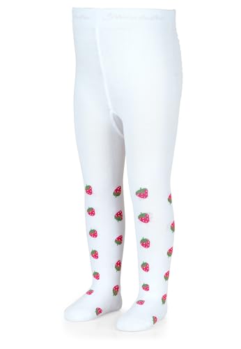Sterntaler Erdbeeren Strumpfhose - Mädchen Strumpfhose mit elastischem Bund - Weiß, 128 von Sterntaler