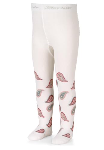 Sterntaler Strumpfhose Paisley - Kinderstrumpfhosen mit Muster - Strumpfhose Mädchen mit elastischem Bund für bequemen Halt - Komfortable Strumpfhose vielseitig zu kombinieren - ecru, 68 von Sterntaler