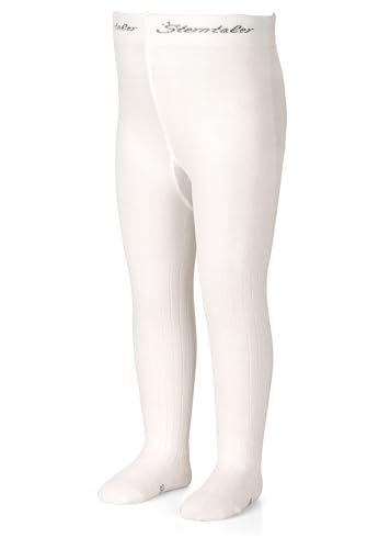 Sterntaler Strumpfhose Rippenmuster - Kinderstrumpfhosen mit Rippenmuster - Unisex Strumpfhose mit elastischem Bund für bequemen Halt - Komfortable Strumpfhose vielseitig zu kombinieren - ecru, 62 von Sterntaler