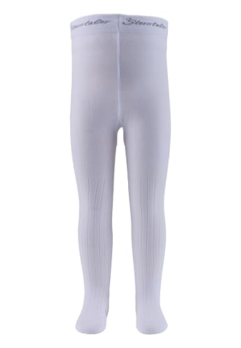 Sterntaler Strumpfhose in klassischem Rippstrick - Baby und Kinder Strumpfhose mit hohem Baumwollanteil - weiche und bequeme Babykleidung ab Geburt - Unisex Strumpfhose - weiß, Größe 62 von Sterntaler