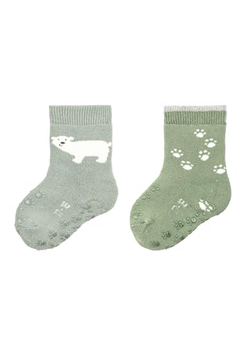 Sterntaler Unisex ABS Krabbelsocken DP Eisbär, steingrün, 16 von Sterntaler