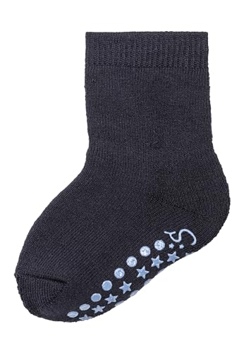 Sterntaler ABS Socken aus Wolle - Kinder Stoppersocken mit Innenfutter - ABS-Motiv auf Sohle - Krabbelsöckchen - Baby und Kinderstrümpfe, marine, Größe 18 von Sterntaler