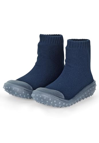 Sterntaler Adventure -Socks uni - Unisex Kindersocken mit transparenter profilierter Gummisohle - Adventure Socks einfarbig - marine, 26 von Sterntaler