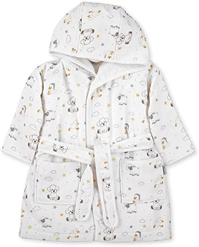 Sterntaler Unisex Baby Bademantel Musselin-Frottee Hanno Edda, Grau, 92 von Sterntaler