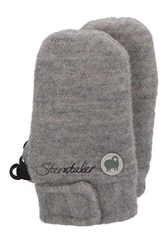 Sterntaler Fäustling ohne Daumen aus Merinowolle, gefüttert, mit Klettverschluss - Unisex Accessoires für Babys & Kleinkinder - weich und warm - silber meliert, Gr. 1 von Sterntaler