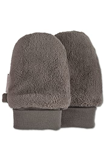Sterntaler Unisex Baby Fäustlinge Ohne Daumen aus Teddyflausch, Elastisches Bündchen, Braun Melange, 2 von Sterntaler