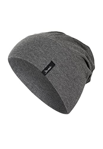 Sterntaler OCS Beanie Melange – Unisex Baby Mütze aus Melange-Singlejersey (Bio) – weiche Kopfbedeckung mit zwei Tragevarianten – lässige Übergangsmütze für Babys & Kinder – asphalt, Gr. 55 von Sterntaler