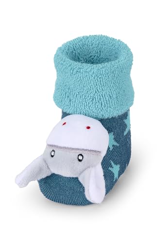 Sterntaler Jungen Baby Rasselsocken Esel Strumpfwaren, Mittelblau, 16 EU von Sterntaler